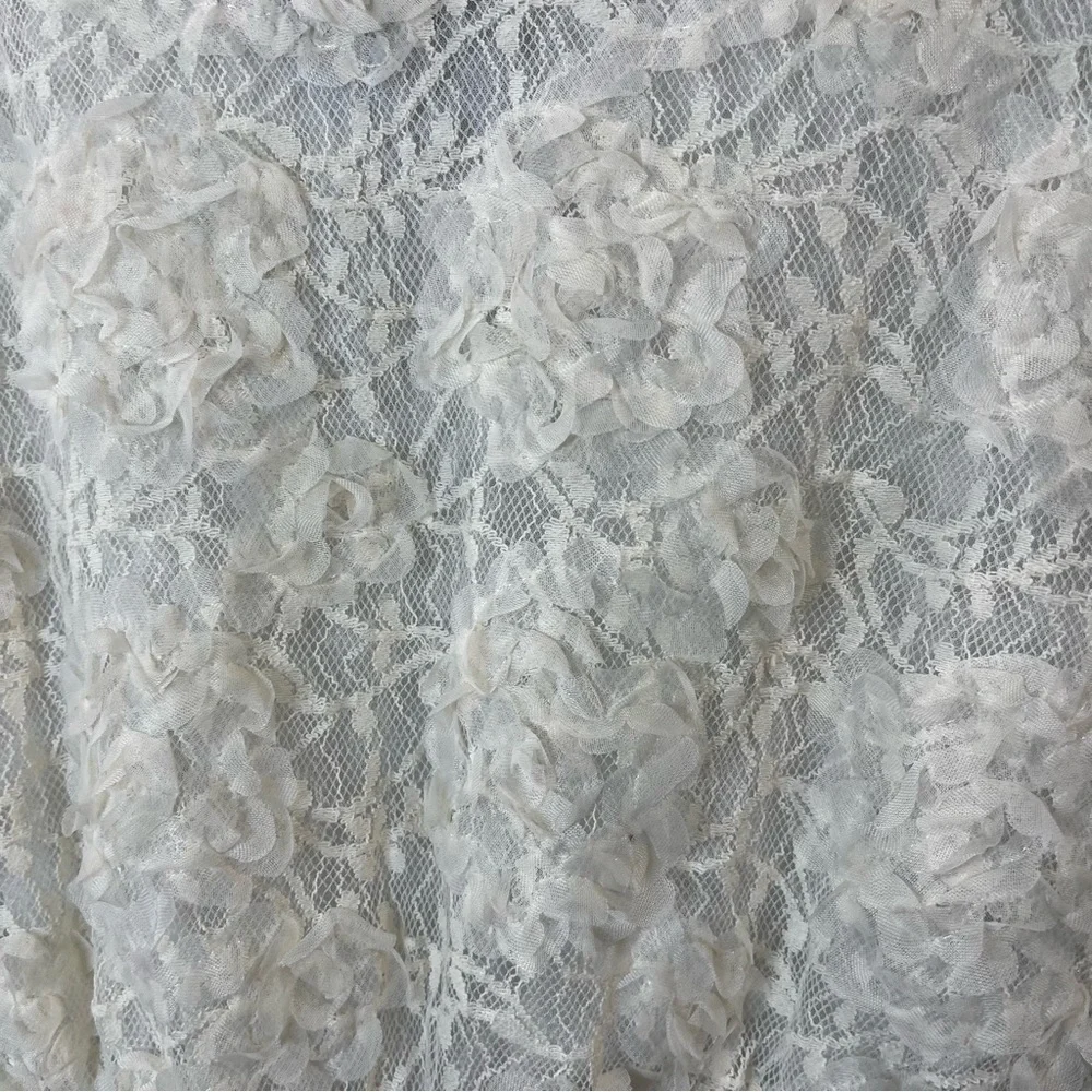 Zara | Elegant White Lace Women's Top With Tie Size Small